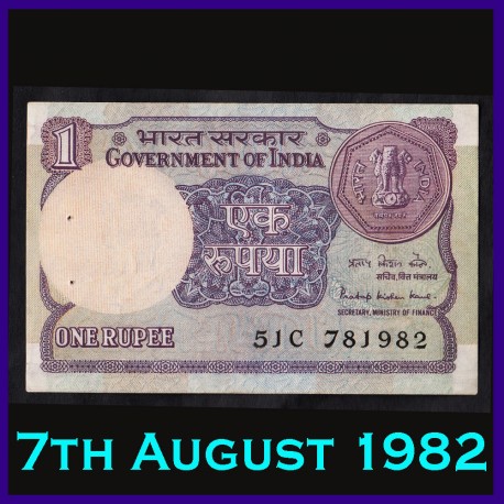 A-46, AUNC Birthday One Rupee Note Pratap Kishen Kaul