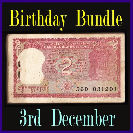 B-19, Full Birthday Bundle 2 Rs Manmohan Singh, Standing Tiger, 100 Notes